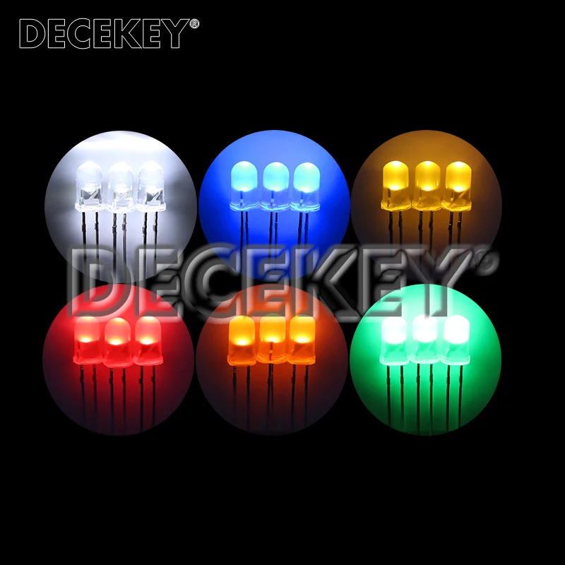 1000pcs Long Leg 3MM 5MM LED White Green Red Blue Yellow Orange F5 28mm F3 27mm Length Light Emitting Diode