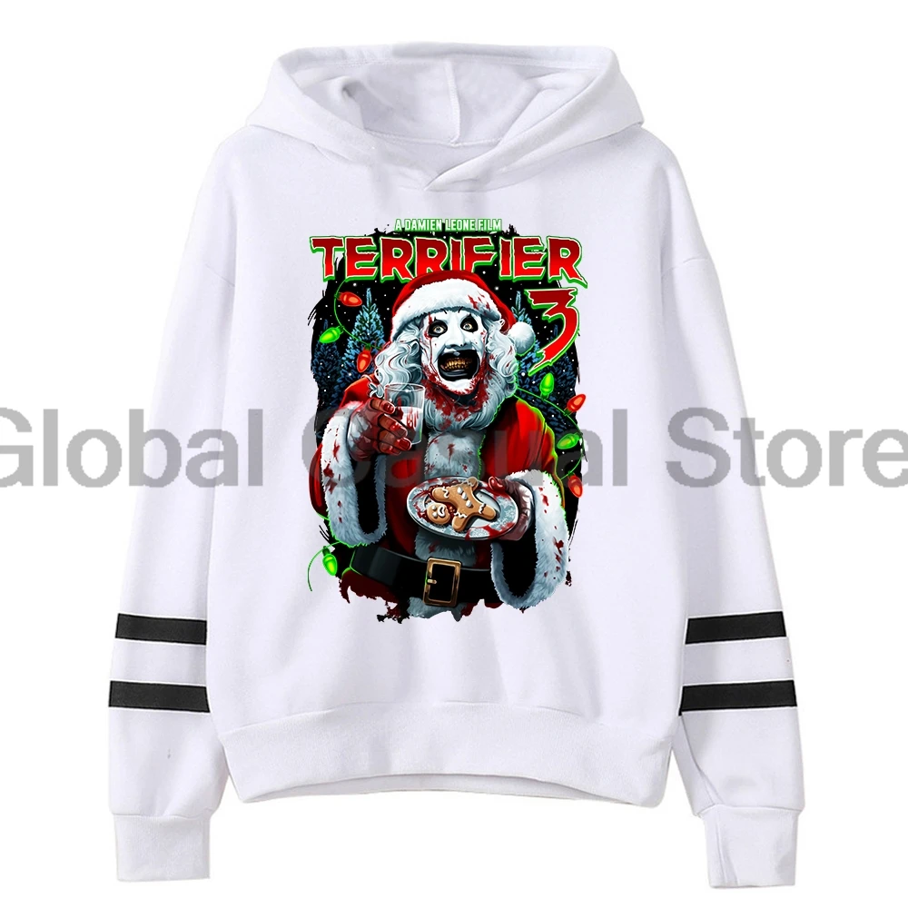 Terrifier 3 Milk and Carnage Hoodie Christmas Merch Pocketless Parallel Bars Sleeve Streetwear Women Men Hooded Sweatshirt