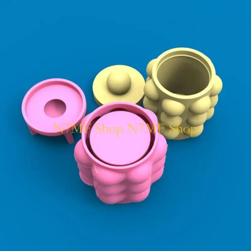 N7MF فقاعة صندوق تخزين قالب صب الخرسانة قالب من السيليكون DIY الحرف زخرفة أداة DIY بها بنفسك اناء للزهور ، حامل شمعة #4