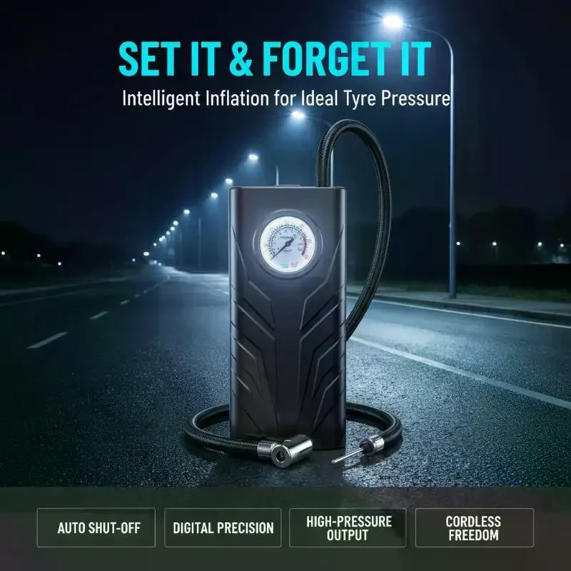 Wireless Handheld USB Rechargeable Air Pump Automatic Shut-Off Suitable For Bicycle Car Tires Ball Pressure Monitor Safe