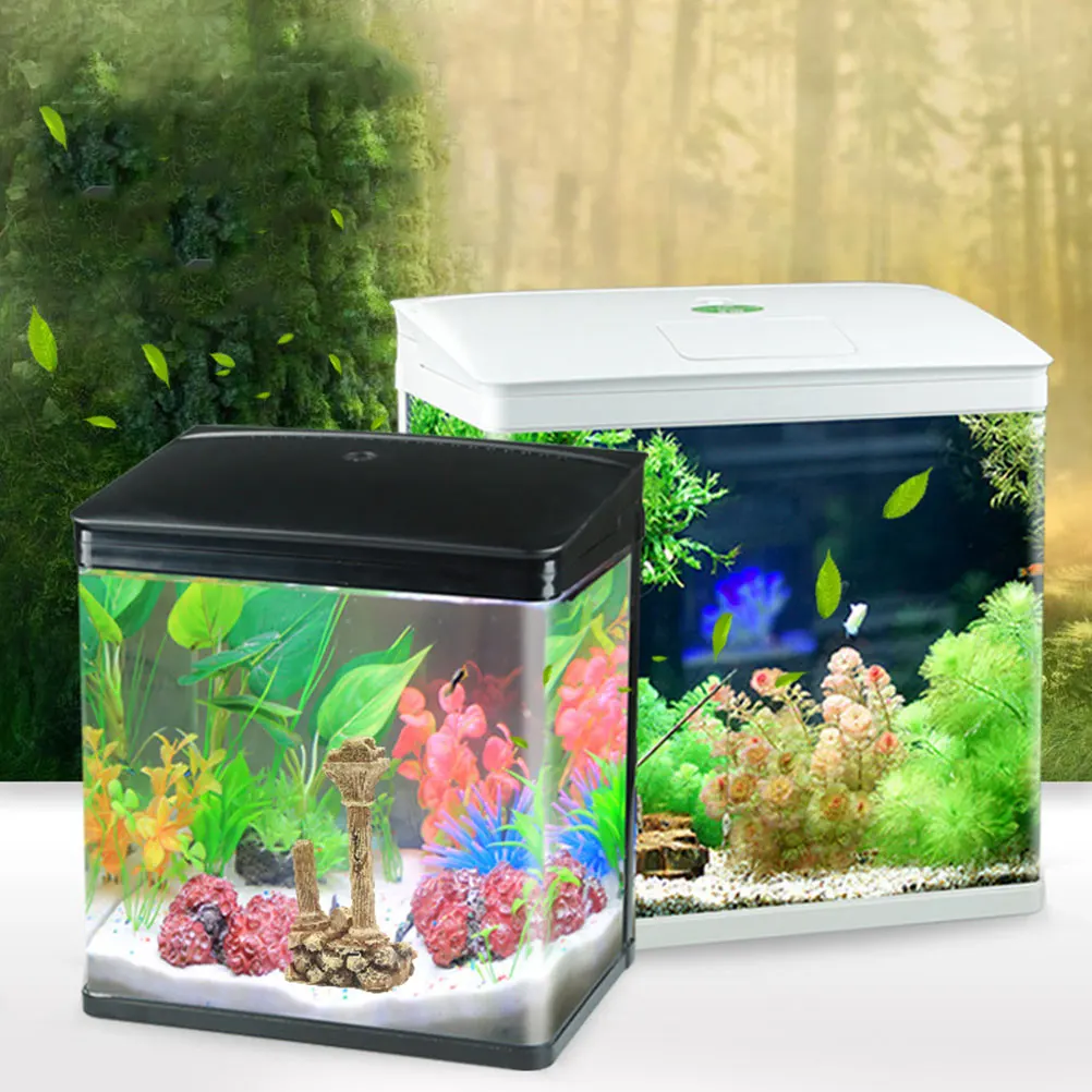 

Aquarium Landscaping Decorations Fish Tank Accessory Roman Column Resin Craft Vintage Marble Pillar Underwater Ornament Design