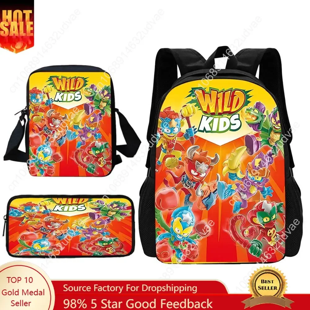 SuperThings Wild Superzings Child School Backpack With Shoulder Bag Pencil Bags School Bags for Boys Girls Best Gift
