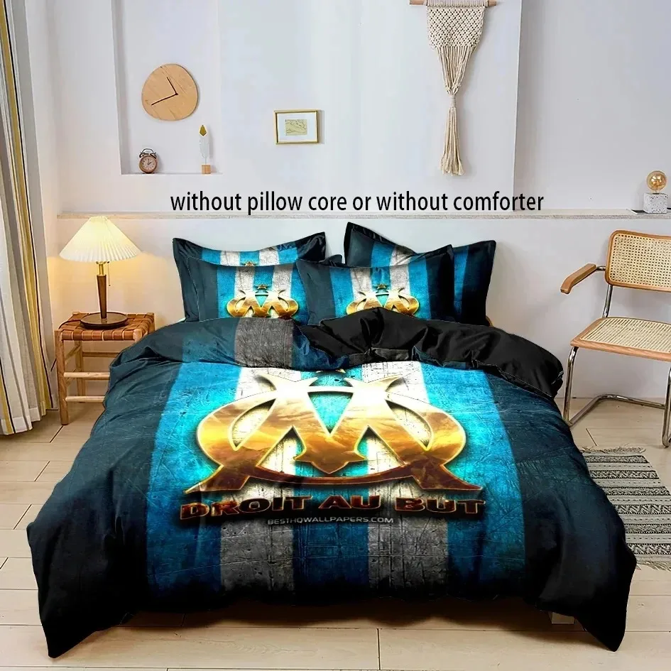 M-marseille Fashion Digital printed Bedding set for Adult and boys bedroom，Duvetcover&2pcs Pillowcase Double bed full size