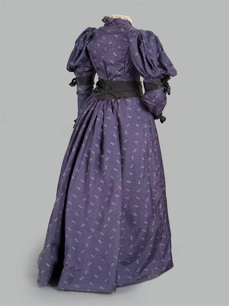 19th Historical Purple Wedding Dresses Gilded Age victorian  Ball Gown Bustle Dress Halloween Women Walking Dresses - view 2