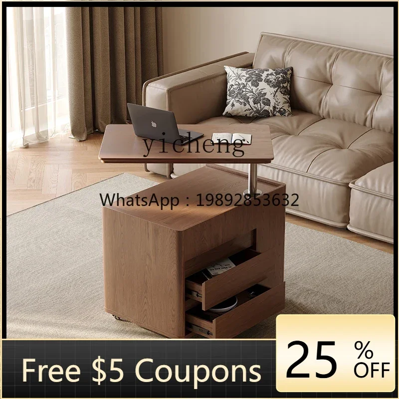 

AA Movable coffee table folding retractable living room household trolley liftable solid wood sofa coffee table