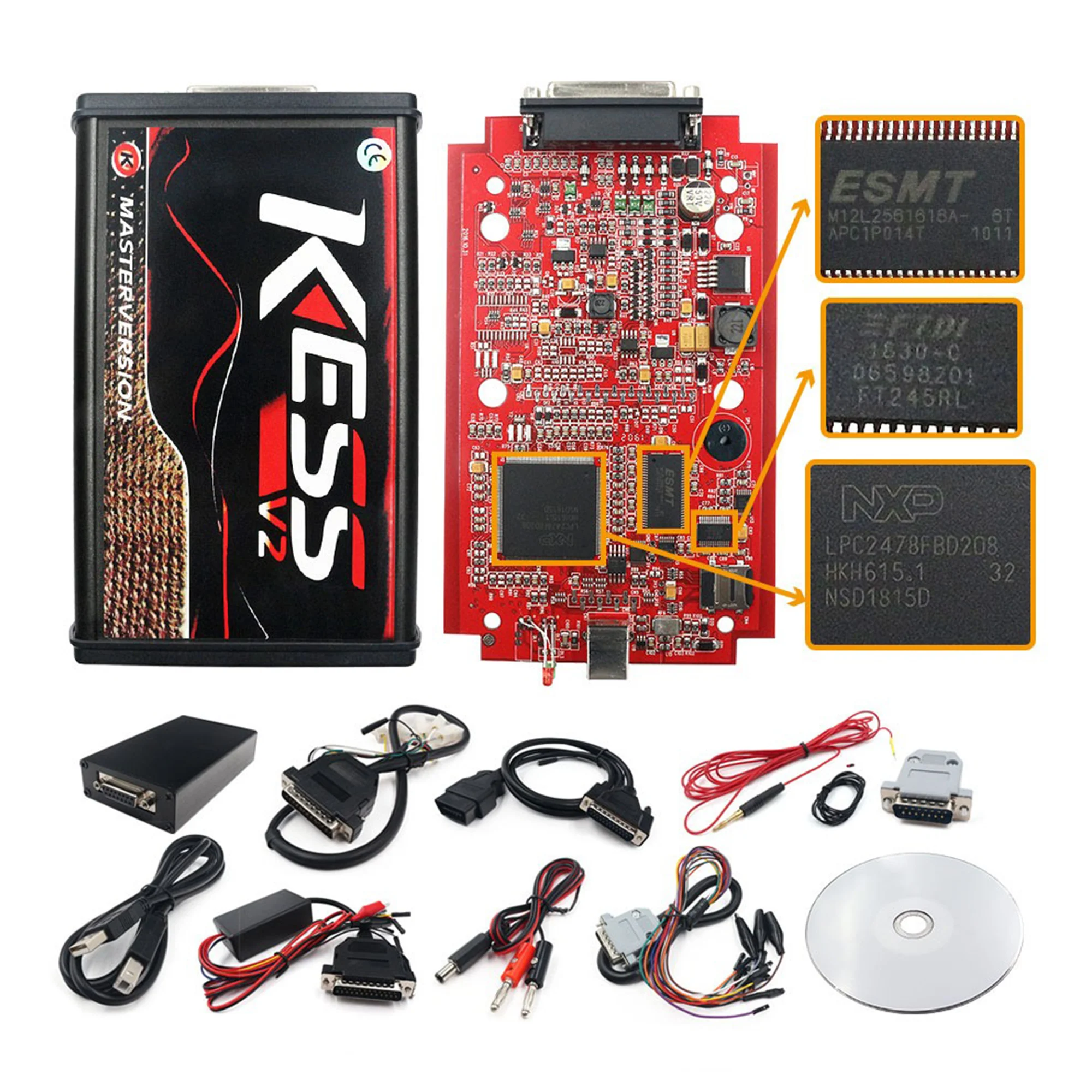 Kess V2 V5.017 Online Version Red PCB Support 140Protocol No Token Limitation  Auto Truck ECU Programmer Kess V2 OBD2 Tuning Kit