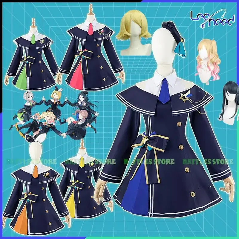 Project Sekai-traje de Cosplay de Leo need, uniformes coloridos del equipo de escenario, Ichika Saki Rin Shiho Honami LN, ropa de actuación, peluca