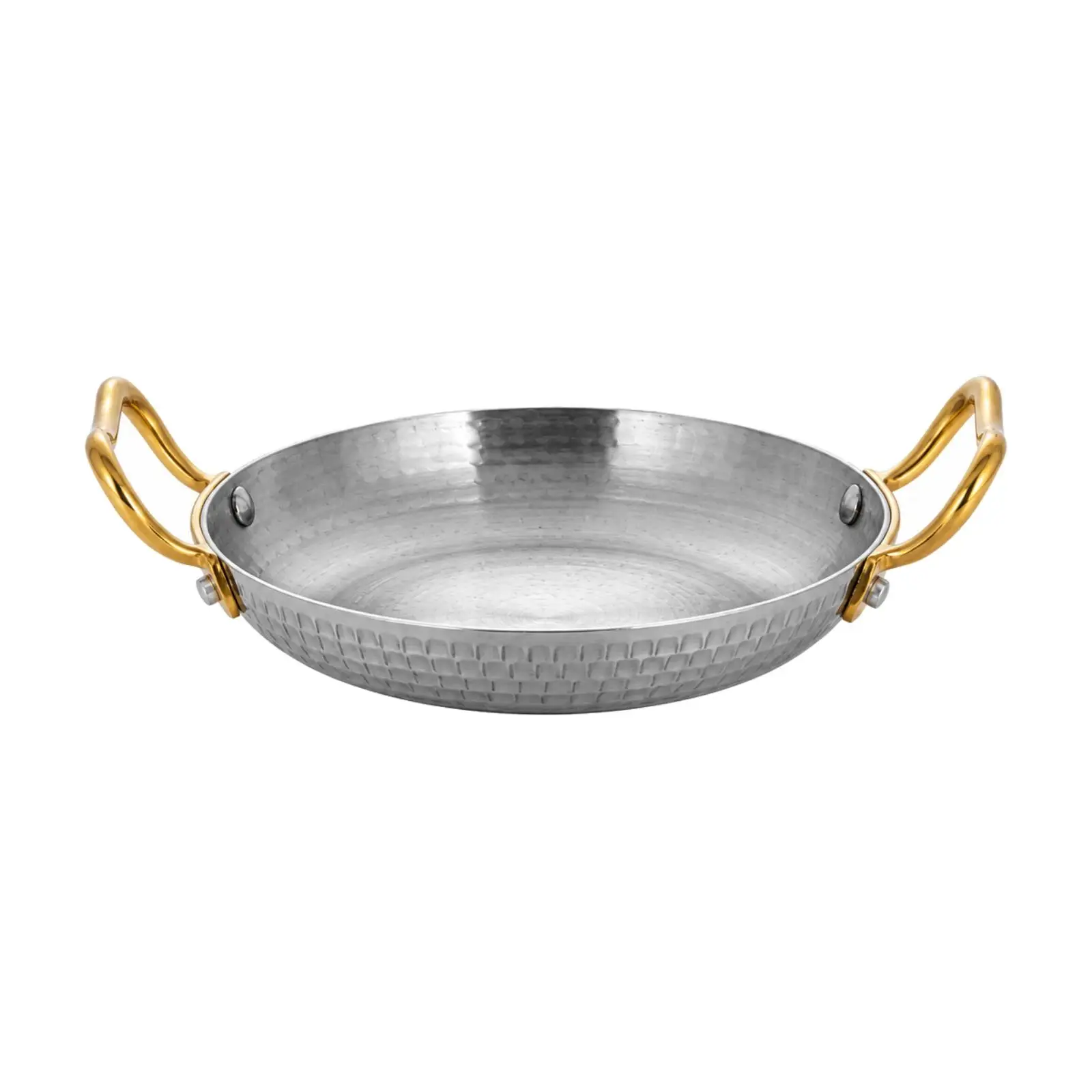Oval Steel Serving Tray with Textured Exterior and Sturdy Handles for Kitchen Catering Service