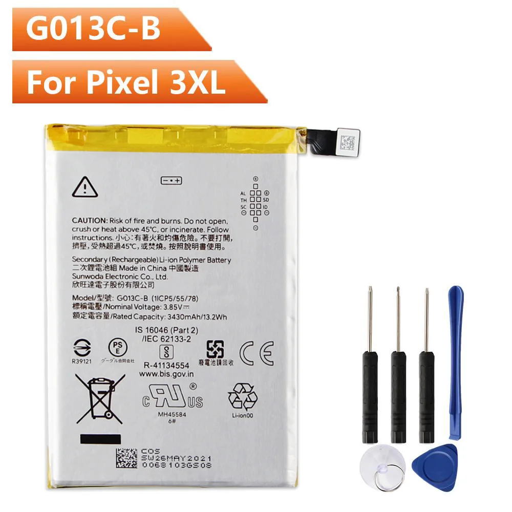 

Сменный аккумулятор G013C-B для Google Pixel 3XL 3430 мАч G013A-B для телефона Google Pixel 3 Pixel3 2915 мАч