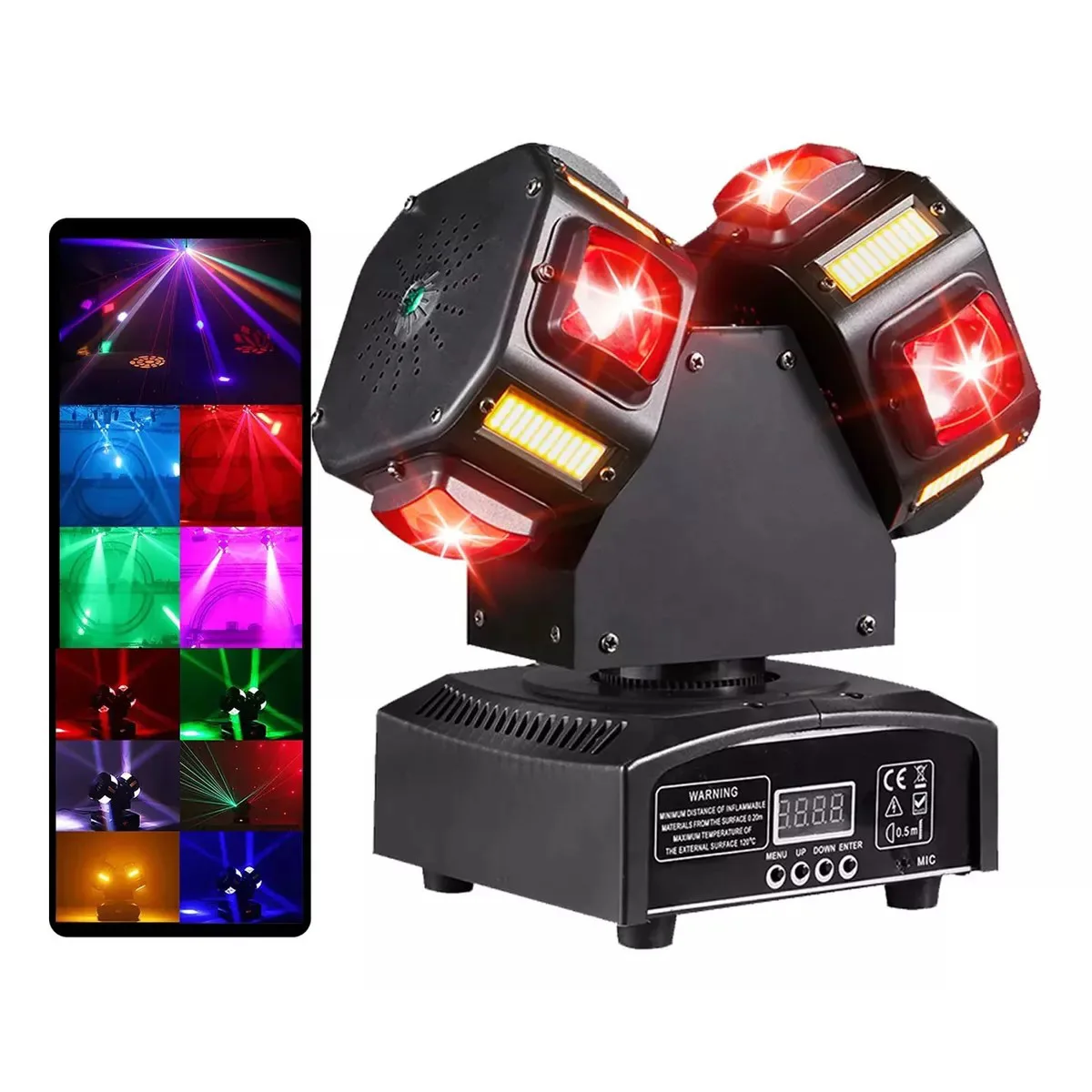 

Сценическая движущаяся голова, луч света, бесступенчатая вращающаяся вспышка с горячим колесом, три лазерных лазерных световых панели, КТВ, дискотека