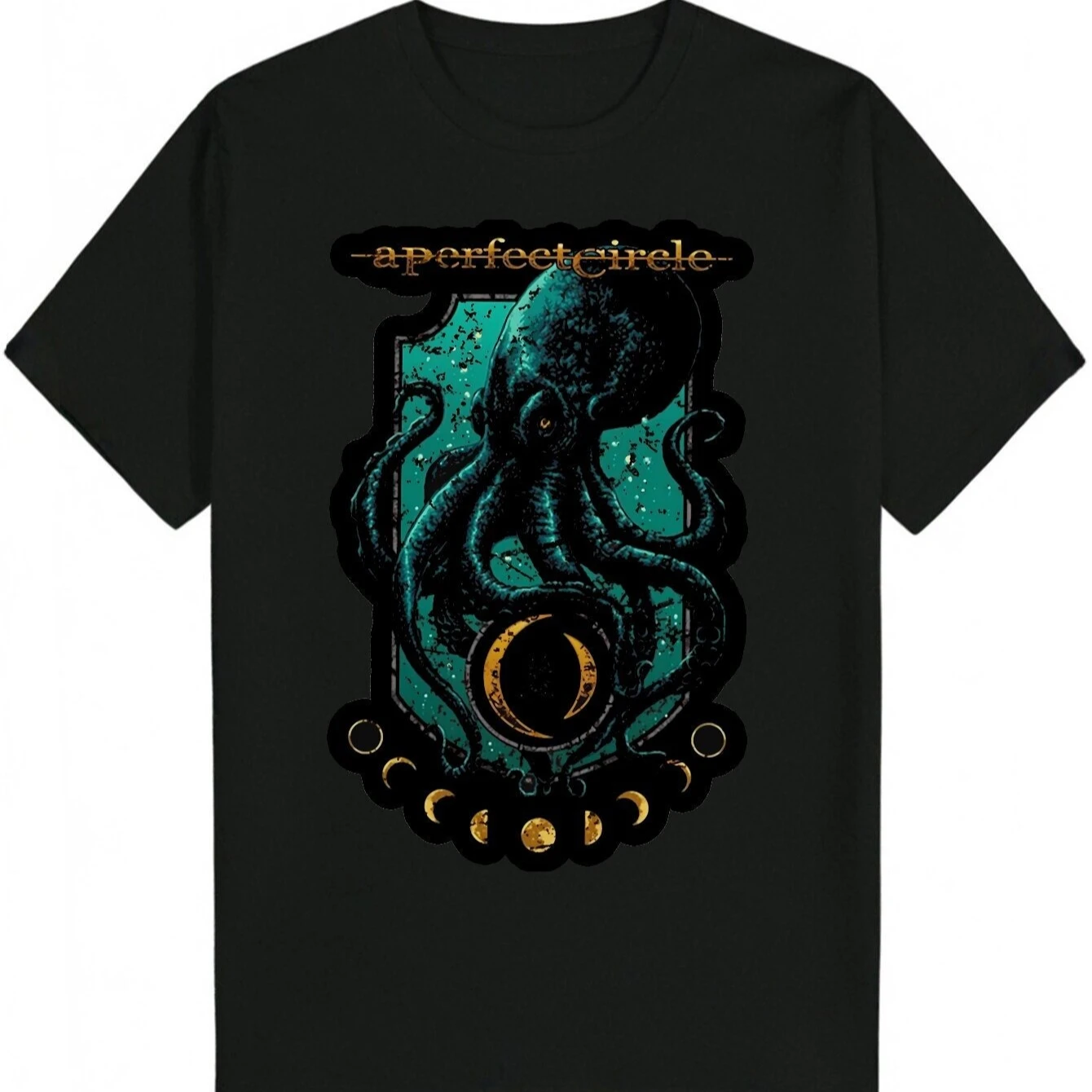 

Vintage Horror Octopus Dark Humor Band Japanese Anime T-Shirt 100% Cotton O-Neck Short Sleeve Summer Casual Mens T-shirt