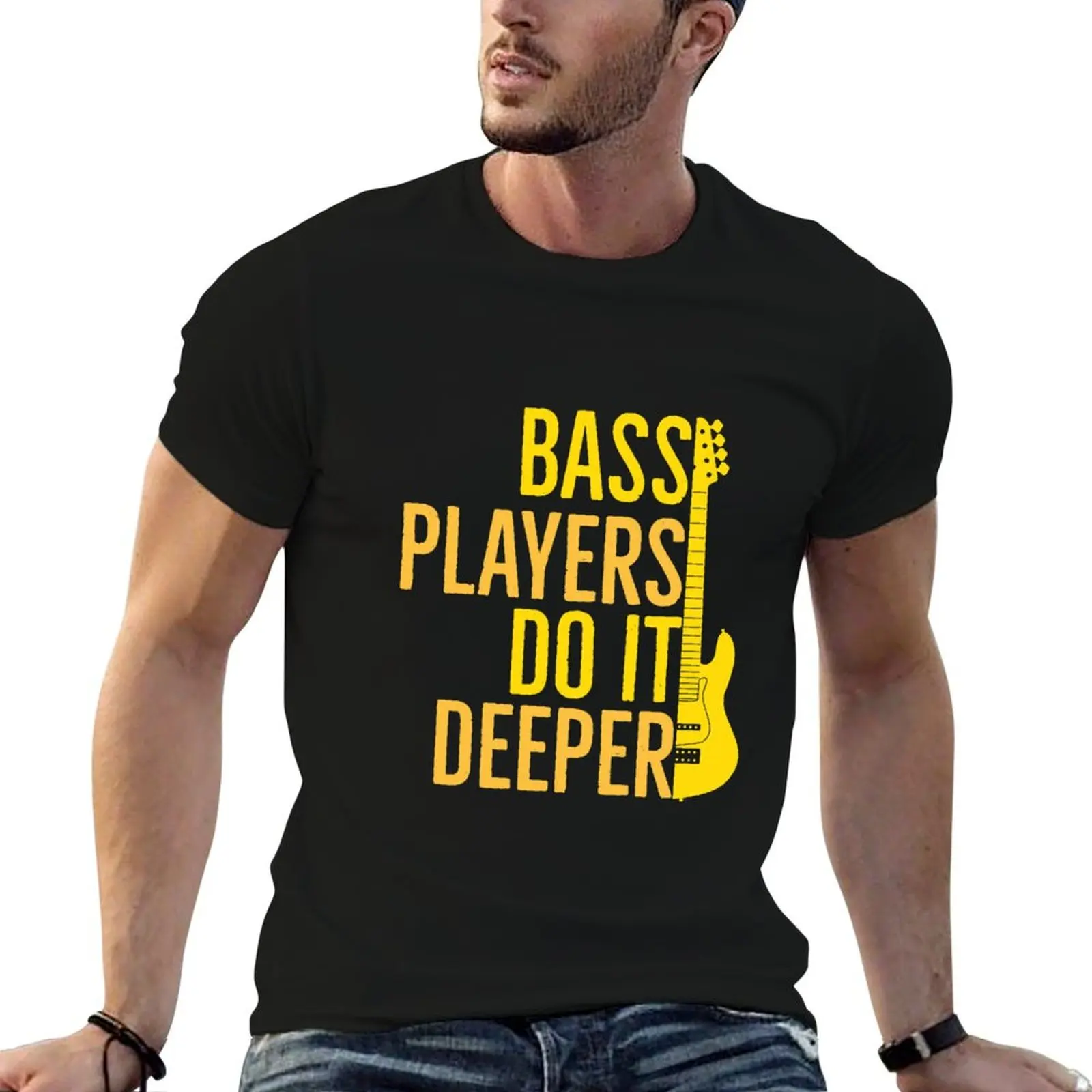 Bass Players Do It Deeper Funny Guitarist Gift T-Shirt basketball graphic tees shirts graphic Men's t shirts