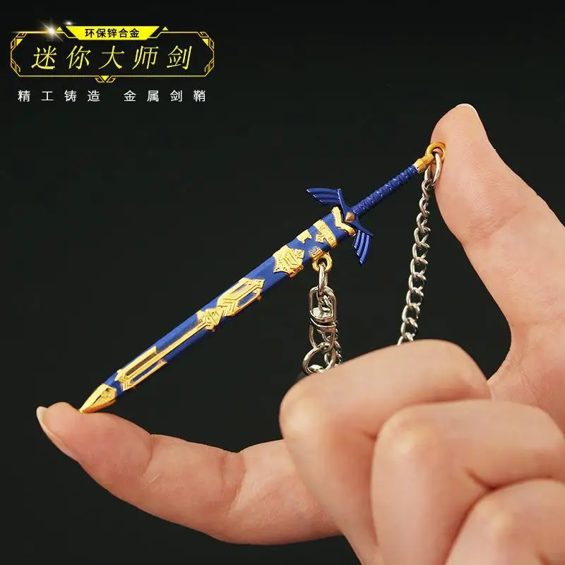 Cosplay Openable Alloy Swords Keychain, Game Zelda Link, Master Sword Keychain, Acessórios Decoração, Keyholder for Kids, Xmas Gift