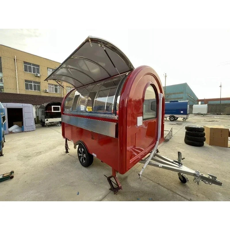 MAICHE مخصص الأحمر المحمول عصير القهوة هوت دوج الآيس كريم الغذاء مقطورة شاحنة عربة الوجبات السريعة بار #4