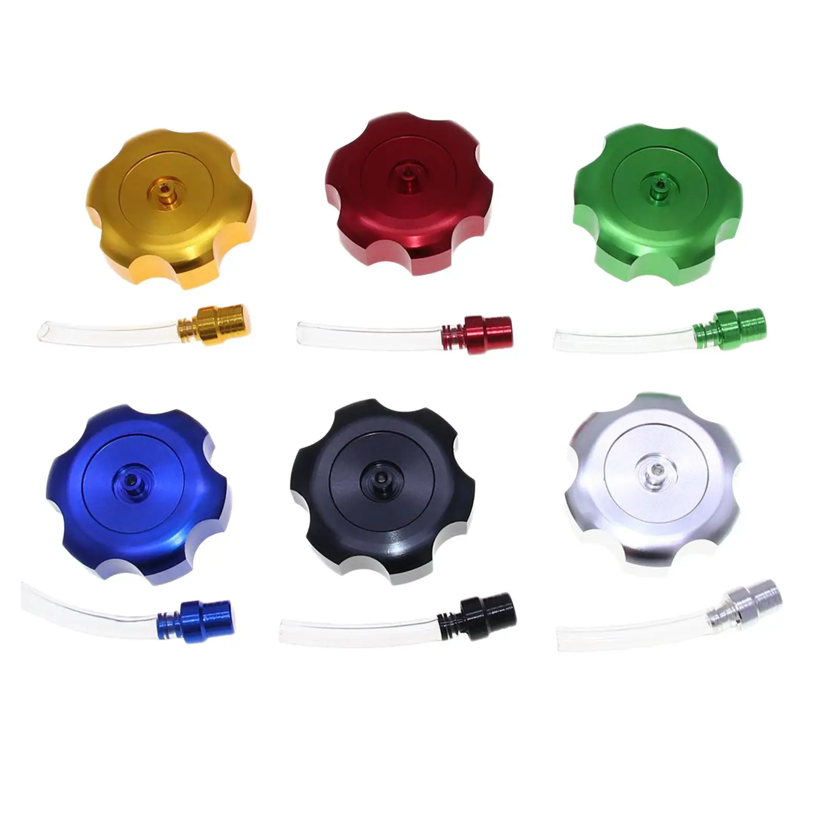 Aluminum Alloy Gas Fuel Tank Cap with Breather Pipe Easy Turn Design for ATV Dirt Bike Tire Pressure Use