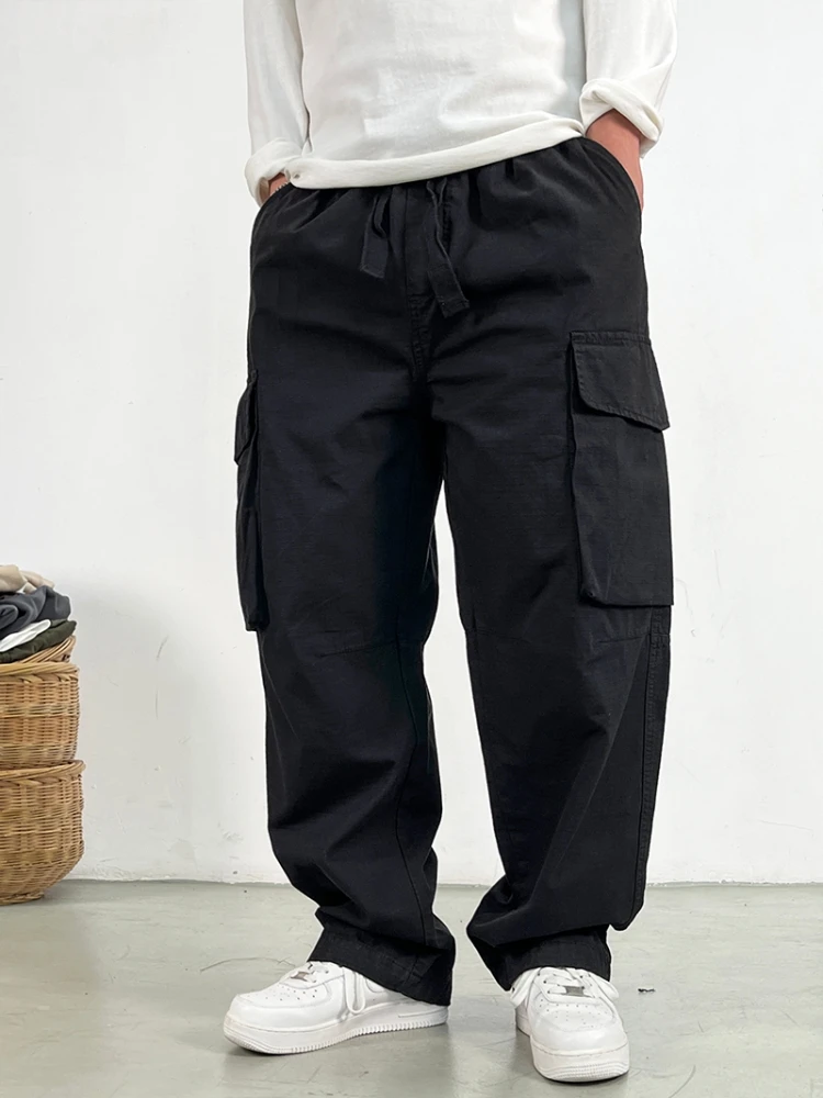 Japanese Streetwear High Quality Khaki Cargo Pants Harajuku Plus Size Casual Work Pants For Men Vintage Baggy Trousers Male