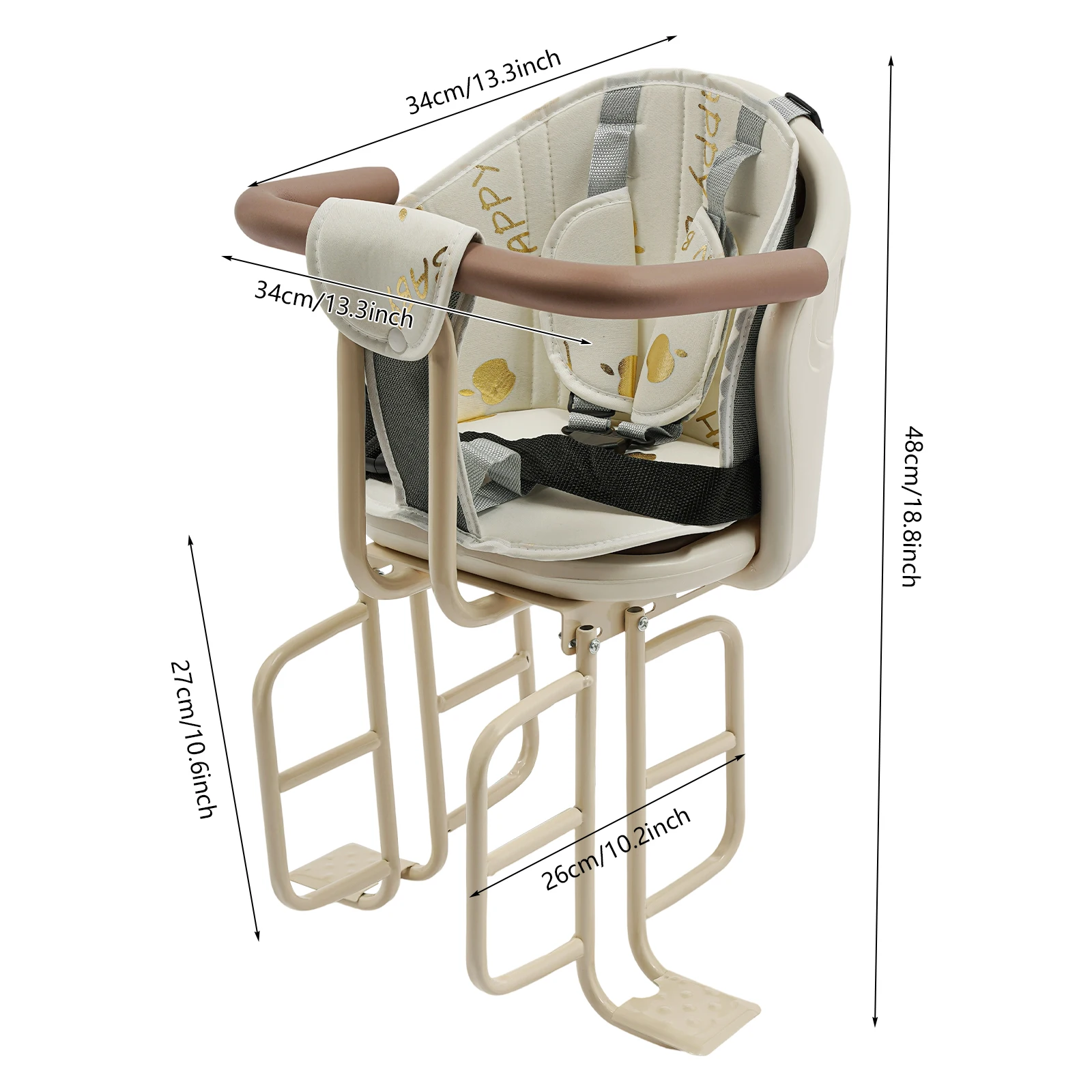 

Велосипедное кресло для детей, велосипедное детское кресло из углеродистой стали для детей до 5 лет, 34*34*48 см/13,3*13,3*18,8 дюйма