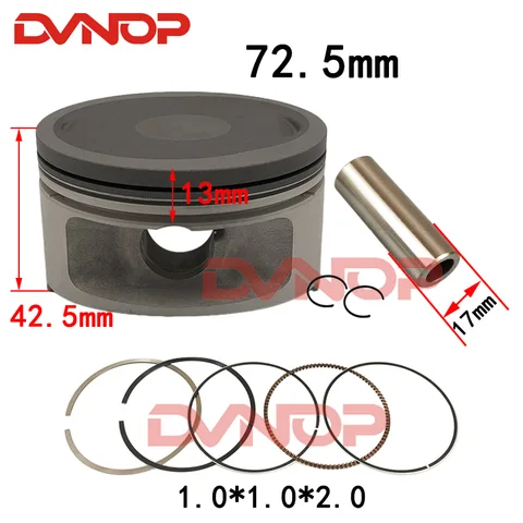 Прокладка поршневого кольца 72,5 мм в сборе, подходит для двигателя 300 куб. См Jinling JLA-931E Feishen Buyang FA-D300 H300 YP300 LINHAI LH300 LH173MN