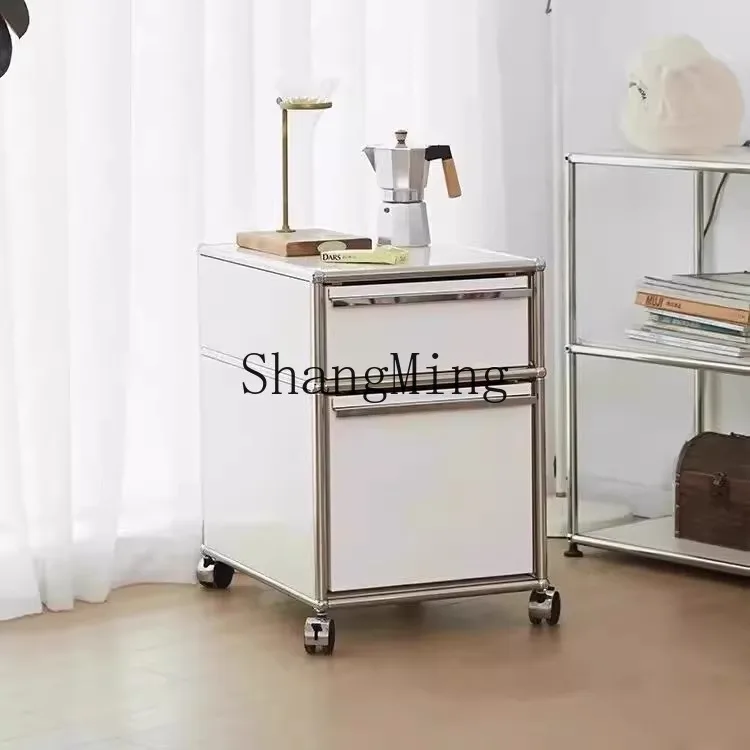 

HJ antique stainless steel file cabinet living room home storage storage simple modern bedroom bedside table