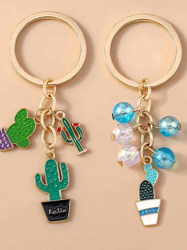 Aihua Niedlicher Wüstenpflanzen-Kaktus-Schlüsselanhänger für Damen und Herren, Schlüsselring, Taschenanhänger, DIY-Rucksackkette, Ringe, Schmuckgeschenke – Detail 1