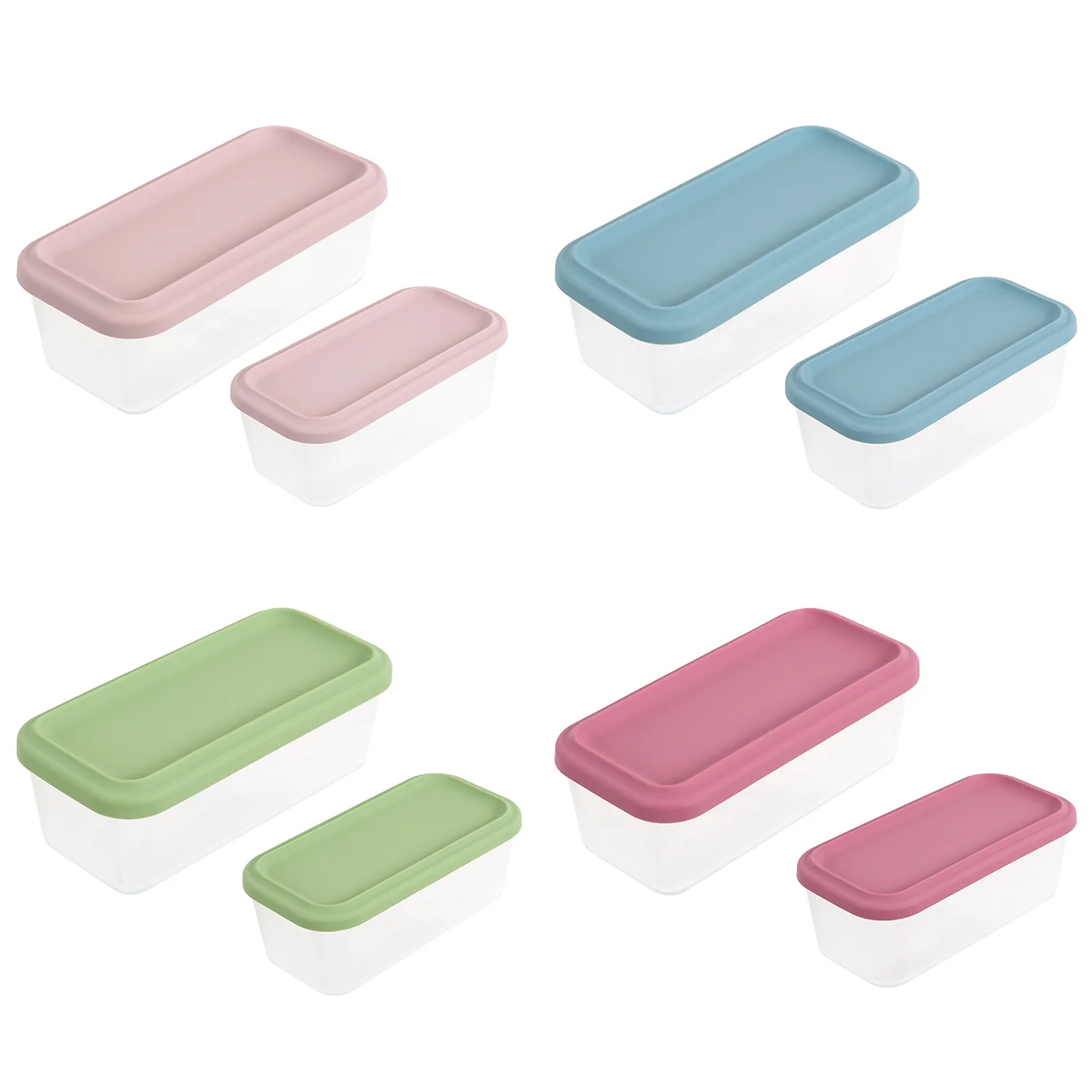 

2PCS Silicone Baby Weaning Food Storage Containers Large Small Rectangular Bento Box Toddler Feeding Tableware Baby Supplies