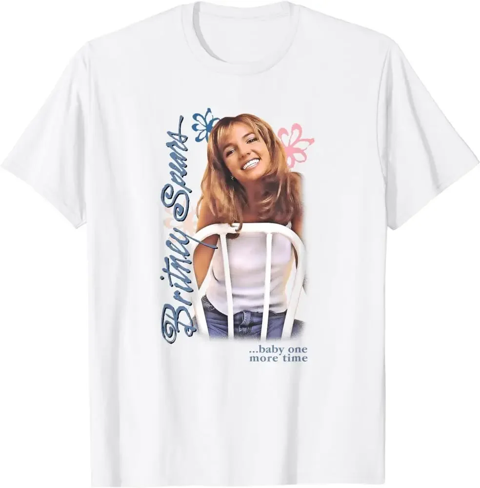 Новая модель 2025 года, белая футболка всех размеров с короткими рукавами Baby One More Time Britney Spears PP017