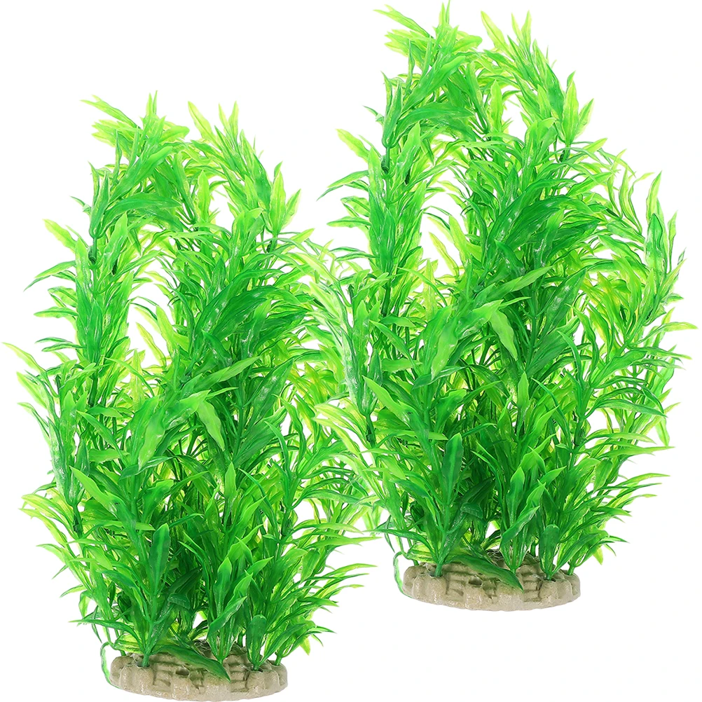 

2pcs Plastic Aquarium Plants Artificial Tank Fake Plants For Betta Fish Vivid Color Safe Material Fish Tank Accessories