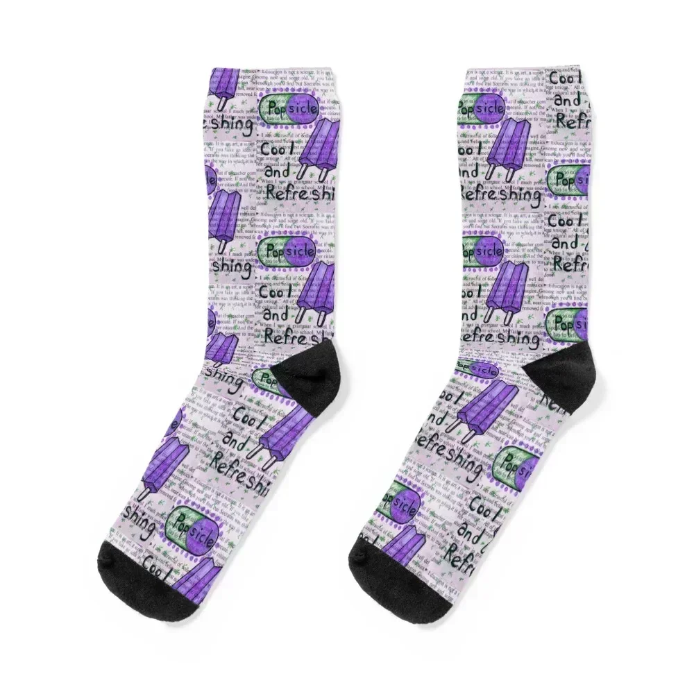 

Vintage Popsicle Collage - Purple Socks cute happy cool winter thermal Boy Socks Women's