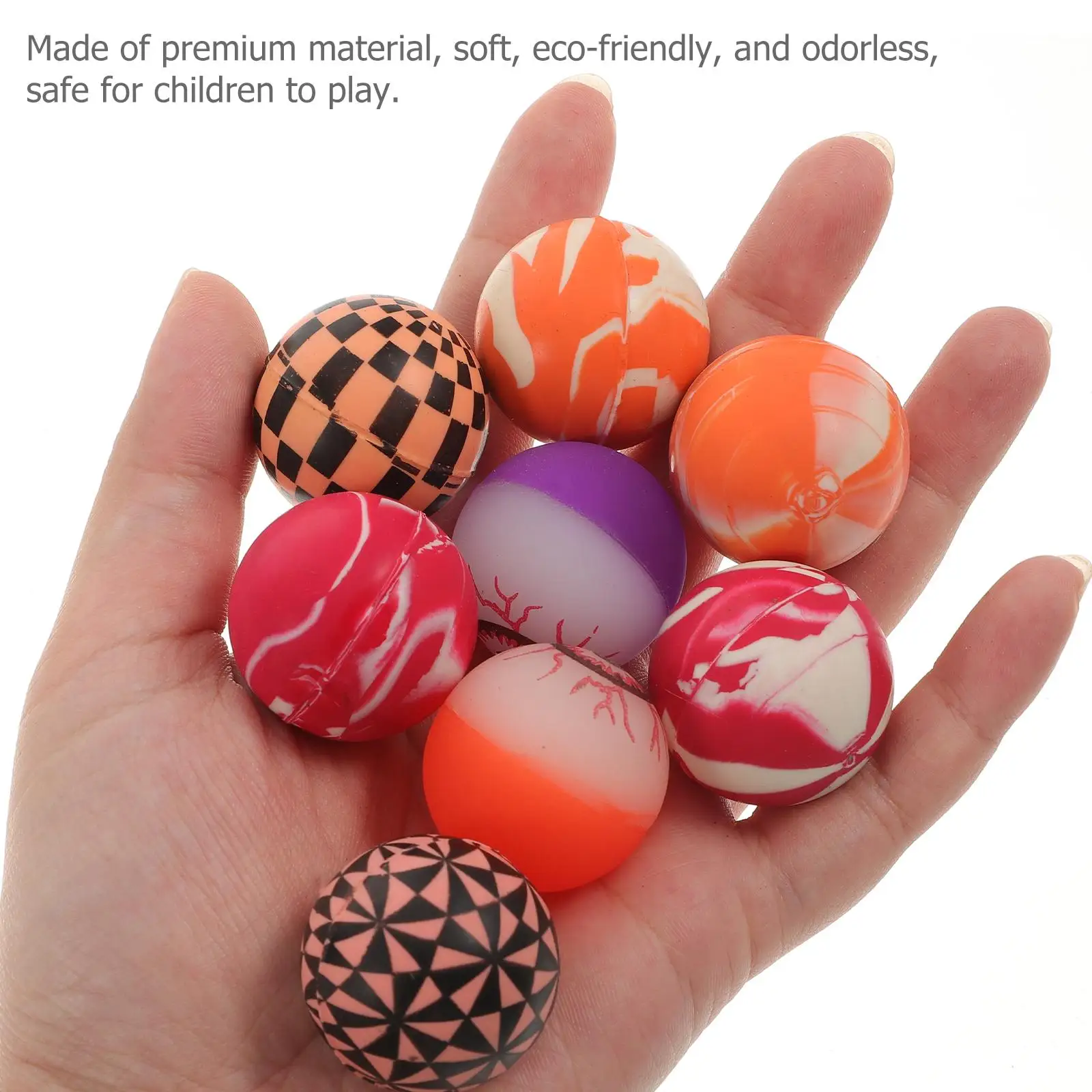 Palline rimbalzanti da 20 pezzi per bambini Giocattolo ecologico di alta qualità Colori vivaci Grande elasticità Intrattenimento all'aperto Fitness