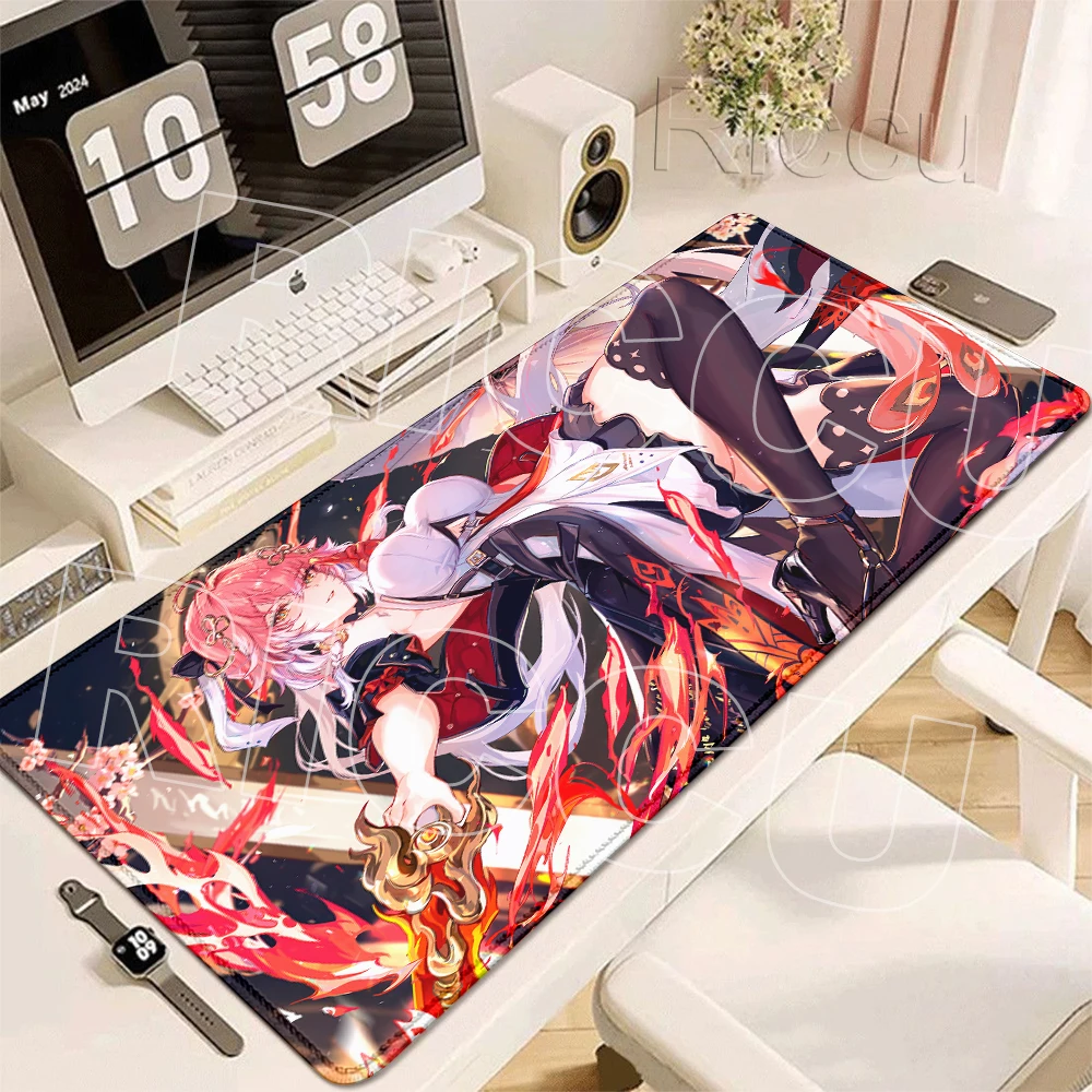 Wuthering Waves PC Gamer XXL Mouse Pads Offices Accessories Kawaii Changli HD Printing Anti-slip Rug Desk LockEdge Rubber Carpet