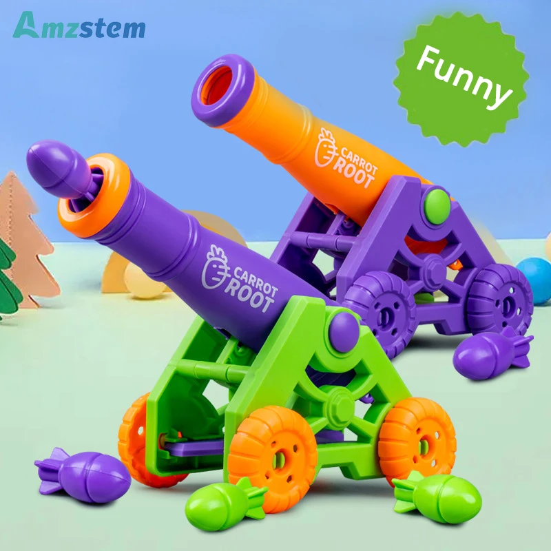 3D Printing Radish Cannon Ejection Mortar Rocket Launcher For Children Carrot Catapult Model Stress Relief Toys For Kids Gifts