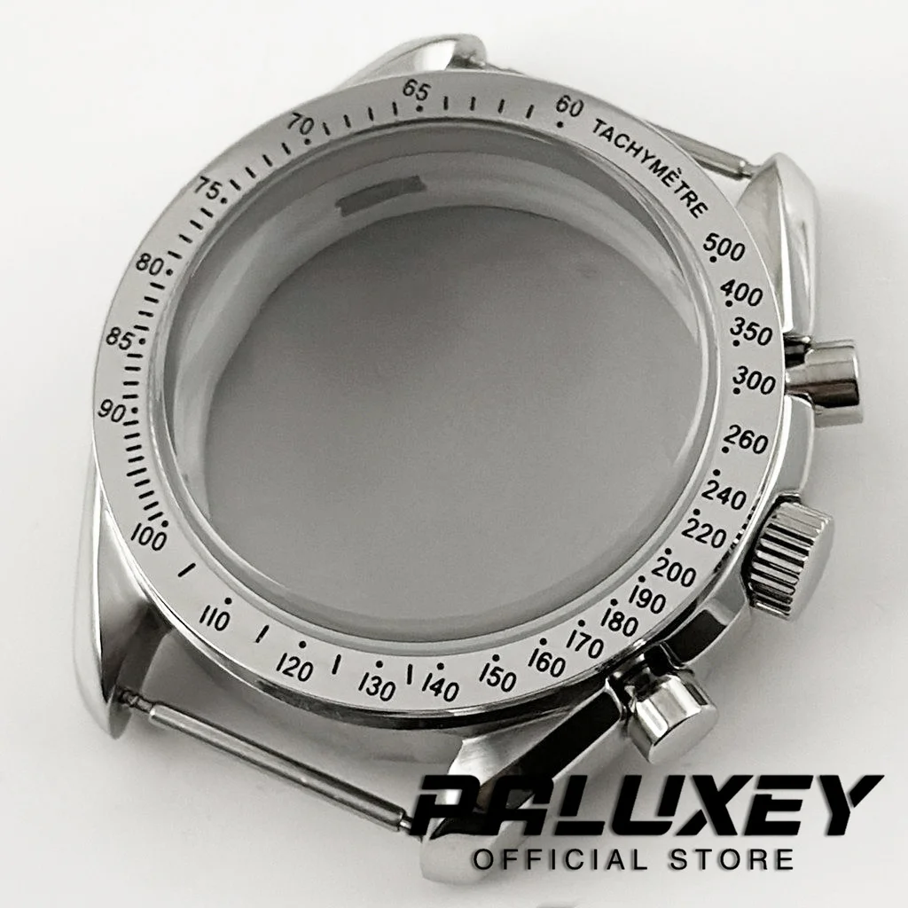 

Корпус для часов VK63 40 мм, серебристый, из нержавеющей стали, с фиксированным безелем, аксессуары для часов, запчасти для часов, подходит для кварцевого механизма VK63 VK63A.