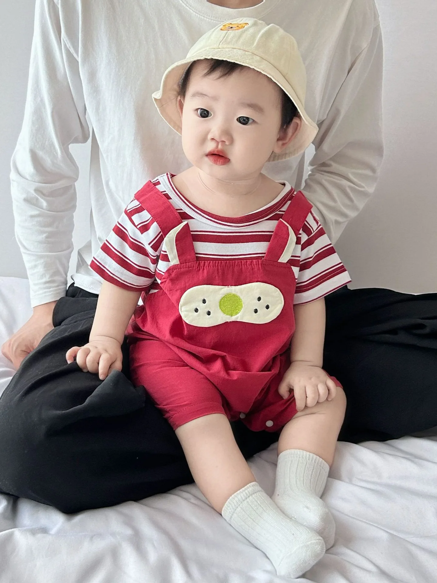 Baby Summer Cute Jumpsuit For Both Male Female Babies Full Moon A hundred Days Of Slim Fitting Jumpsuit For Newborns 2024