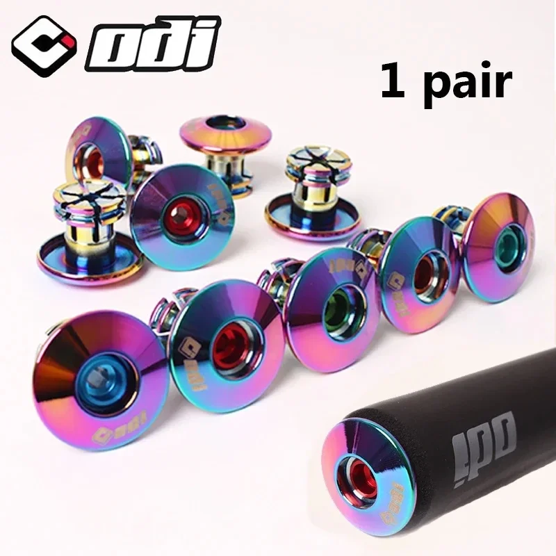 ODI 2pcs Bar End Plugs Anti-slip Firm Bicycle Grip End Plugs MTB Bike Lightweight Handlebar Caps Mountain Bicycle Accessories