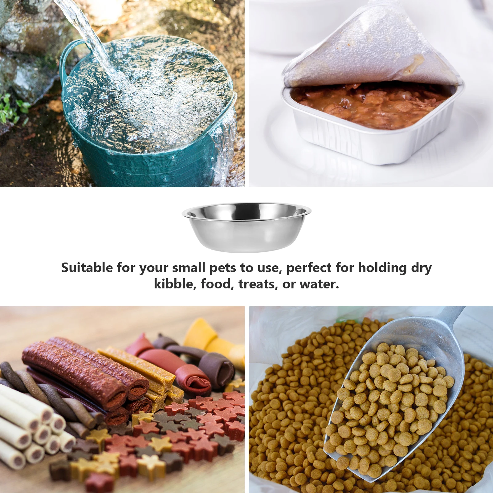 

5 Pcs Pet Bowl Bowls Cat Food Containers Portable Feeding Stainless Steel Kitten