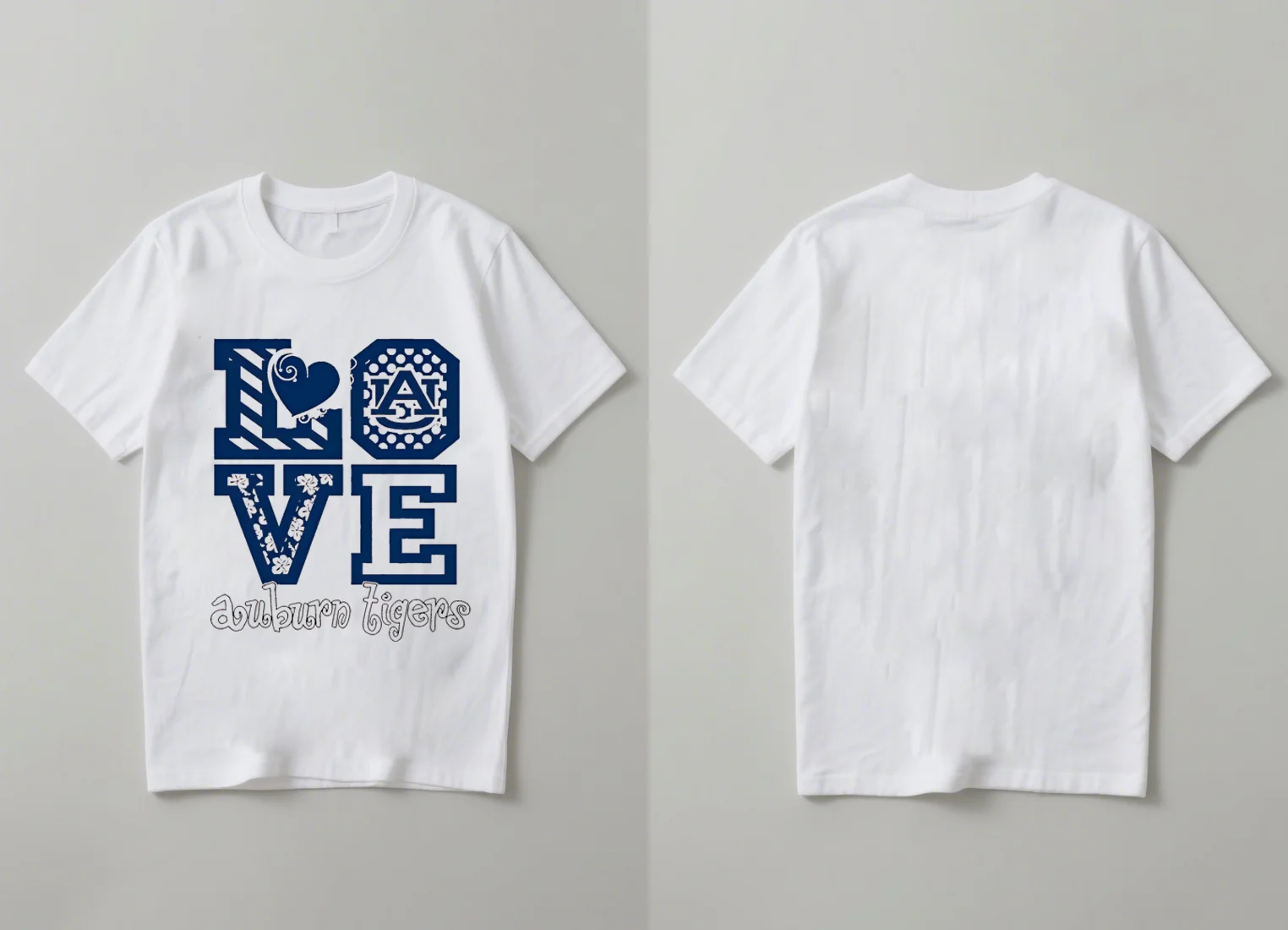 2025 New Trendy Love Auburn Tigers Stampa manica corta Casual unisex