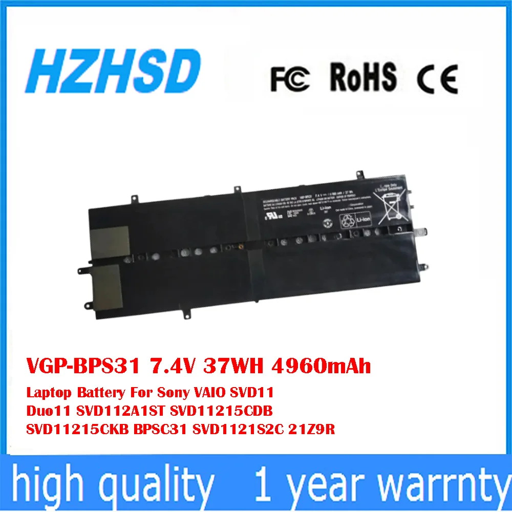 

VGP-BPS31 7.4V 37Wh 4960mAh Laptop Battery For Sony VAIO SVD11 Duo11 SVD112A1ST SVD11215CDB SVD11215CKB BPSC31 SVD1121S2C 21Z9R