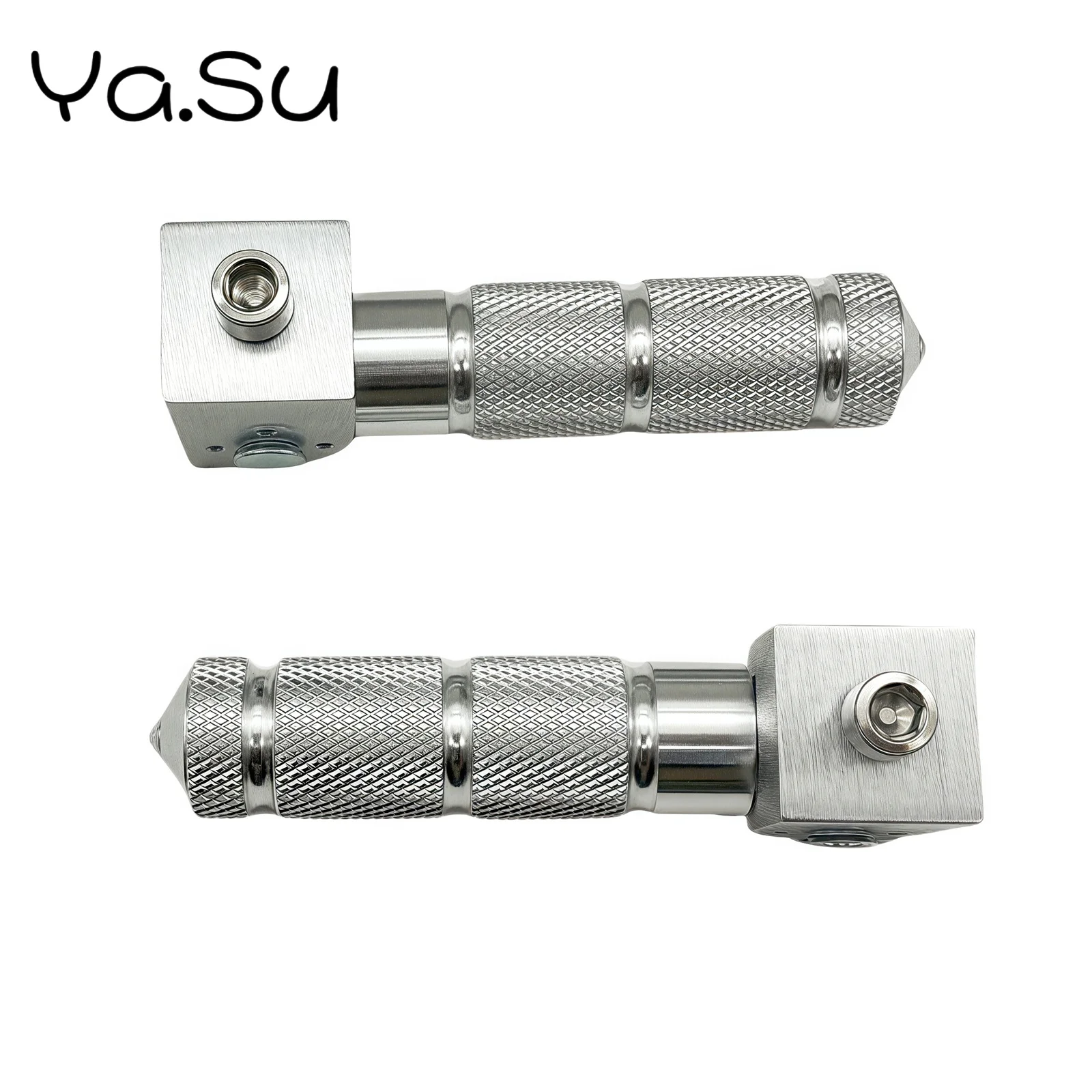 8mm Foot Pegs Foldable 90 Degree Fixed Folding Passenger Pedal for Motorcycle Electric Bike (Silver)