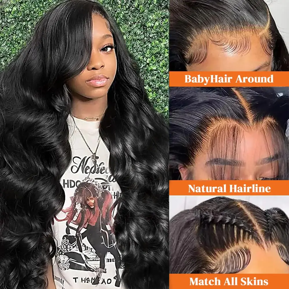 13 × 6 الجسم موجة الدانتيل الجبهة خصلات الشعر المستعار الإنسان شفافة 220 الكثافة اللون الطبيعي 5x5 قبل Plcked الدانتيل الباروكة الأمامية للنساء 13 × 4 1B