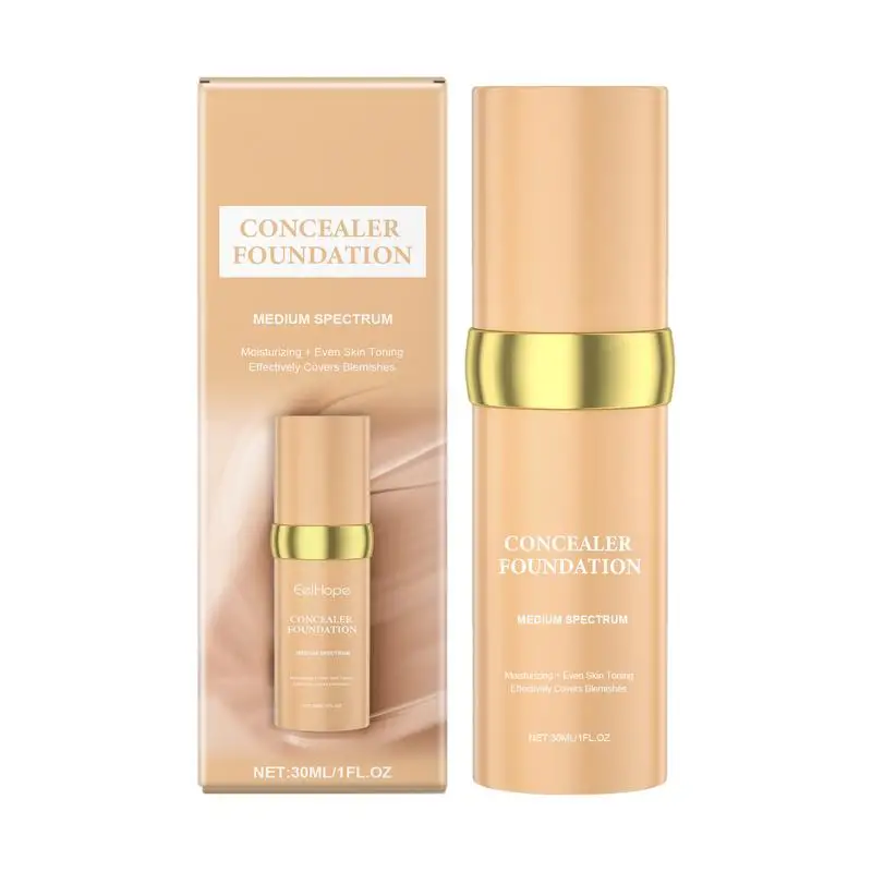 Liquid Foundation Full Coverage Face Base กันน้ํา Long Lasting Matte Moisturizing Brightening คอนซีลเลอร์ CC ครีมแต่งหน้า