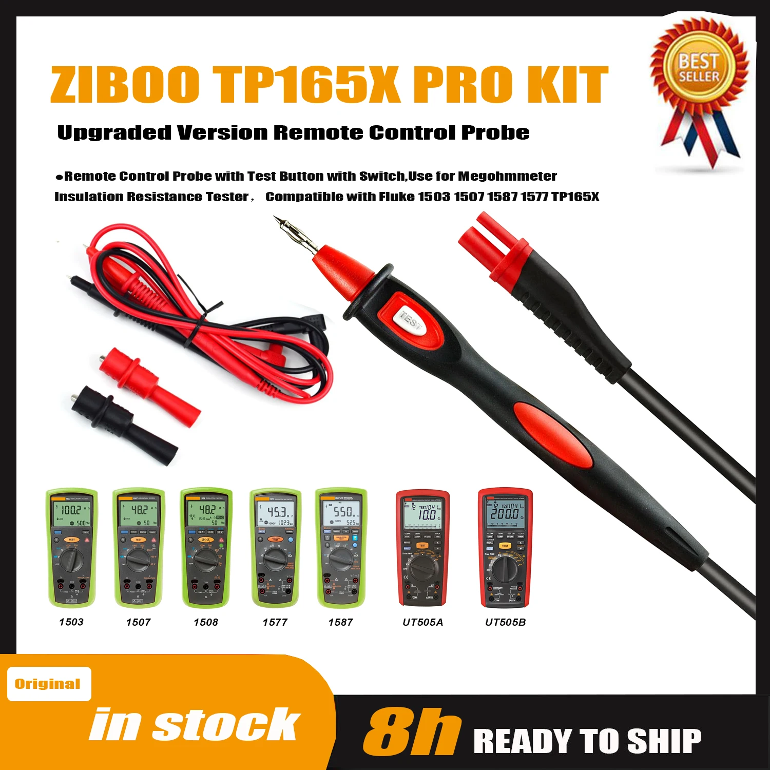 ZIBOO TP165X PRO KIT(KIT-14 Included) Upgraded Version Remote Control Probe with Test Button with Switch.