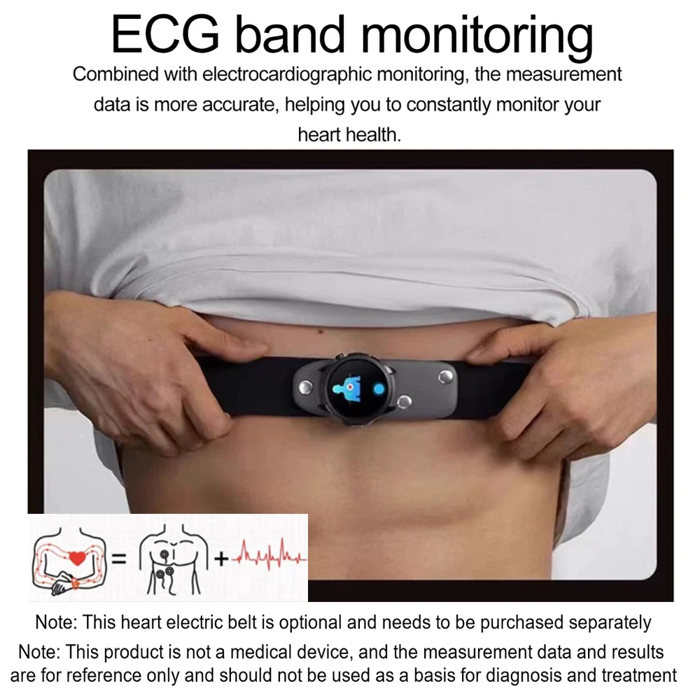 New Pulse Physiotherapy Uric Acid Blood Lipids CES Sleep Aid ECG Smart Watch Men Always Show HD Bluetooth Call Health Smartwatch