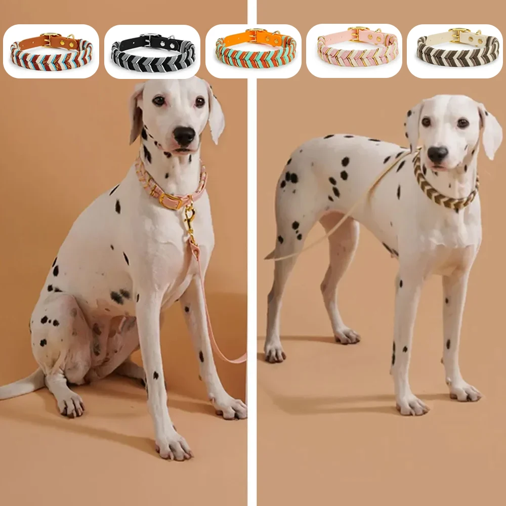 

1PC Dog Collar Fashion Colorful Design Pet Neck Ring Outdoor Walking Adjustable Collar Dog Stuff Puppy Supplies Для Собак Товары
