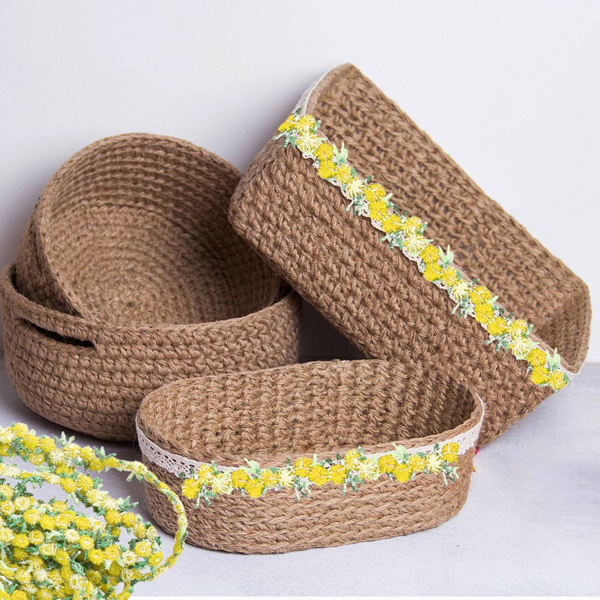 

4.5M Colorful Floral Ribbon Trim Embroidered Lace Wedding Appliques Decorative Rose Trim Sewing Crafts Pillow Edging Bridal