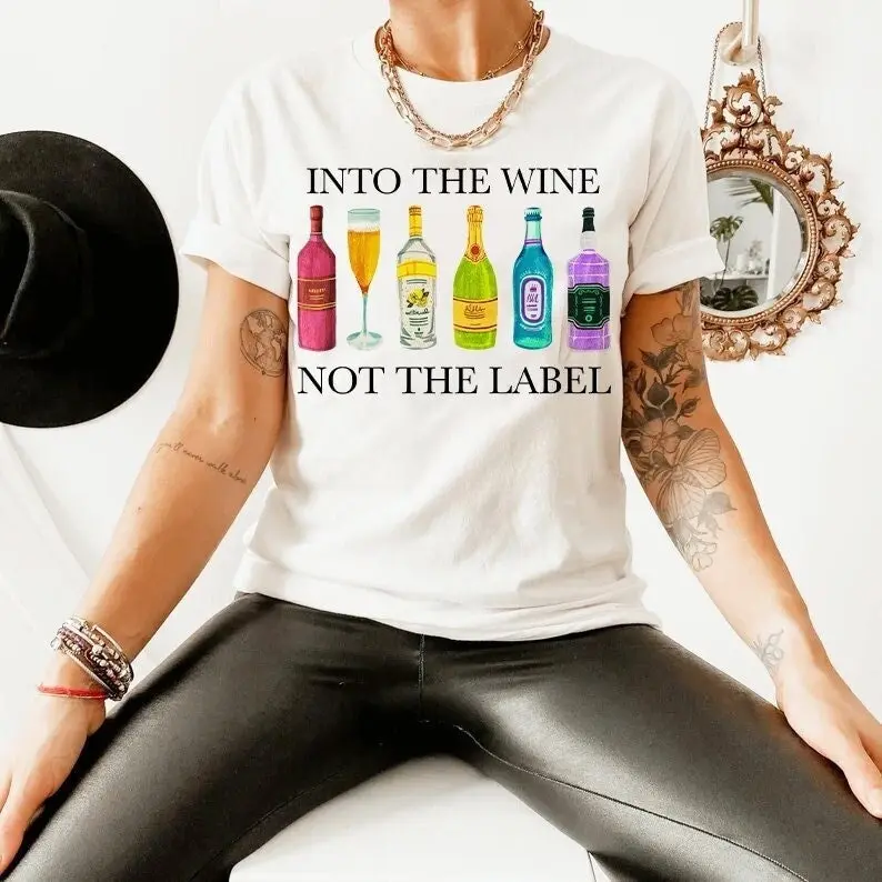 Into the wine not label shirt subtle lgbtq pride discreet gay pansexual queer holigay aesthetic pan gift