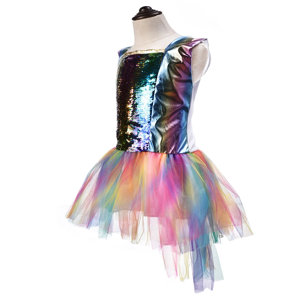 

Rainbow Sequin Baby Girl Outfit Apparel Tulle Skirt Cosplay Unicorn Dress Costume Unicorn Skirt Set Party Clothing