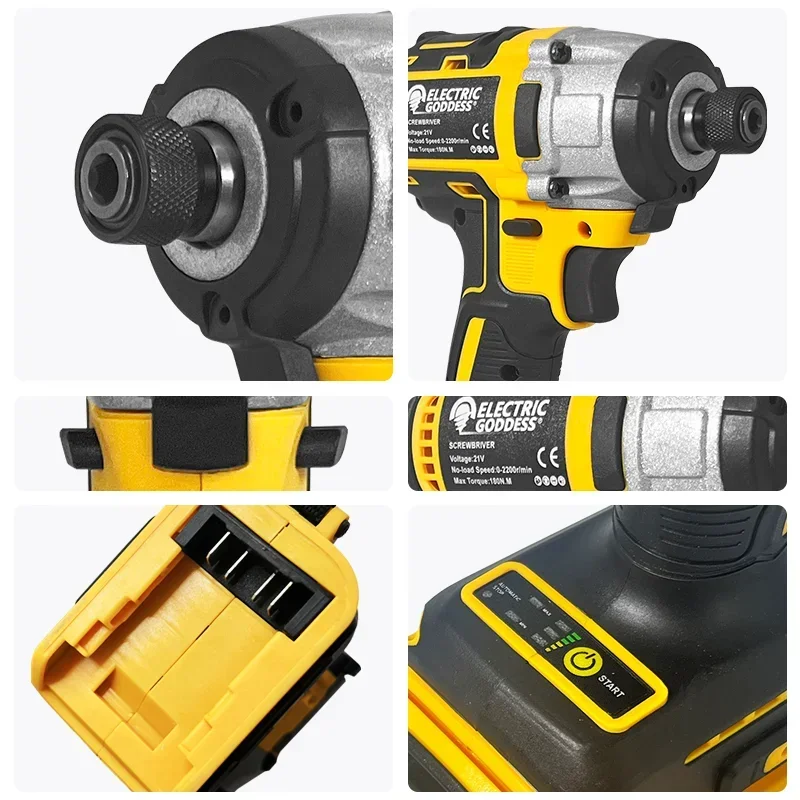 EGOD DCF887 Elektrische Impact Accuboormachine/Schroevendraaier Borstelloze Oplaadbare Elektrische Driver Power Tool Fit Dewalt 20V Batterij