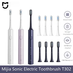 Mijia Sonic Electric Toothbrush T302 3colors 4 Brush Heads IPX8 Water Proof 360° Wireless Charging 4 Modes Cleaning Teeth