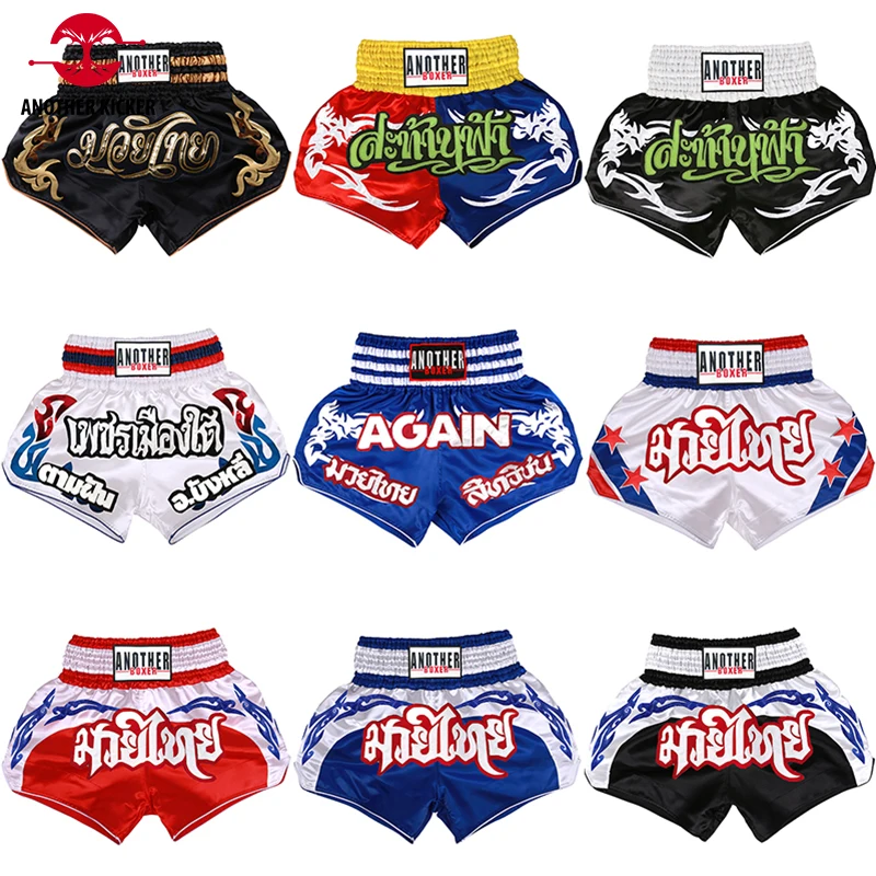 Muay Thai Shorts Professional Training Competition MMA Shorts Kids Adult Embroidery Womens Men's Fight Kickboxing Boxing Pants