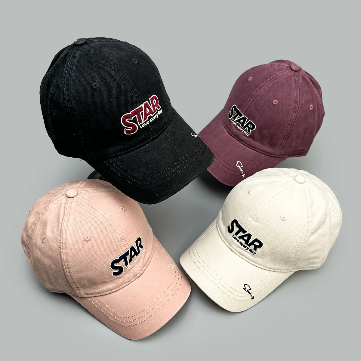 Korean Retro Embroidered STAR Letters Baseball Hats New Men Women Sunshade Casual Versatile Personal Fashion Outdoor Peaked Caps